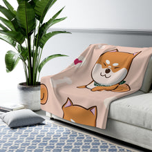 Load image into Gallery viewer, Shiba Inu Love Sherpa Fleece Blanket