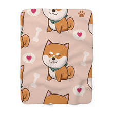 Load image into Gallery viewer, Shiba Inu Love Sherpa Fleece Blanket