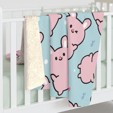 Load image into Gallery viewer, Cute Pink Rabbits Sherpa Fleece Blanket