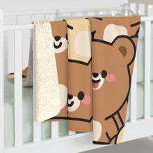Load image into Gallery viewer, Bear Cuteness Sherpa Fleece Blanket