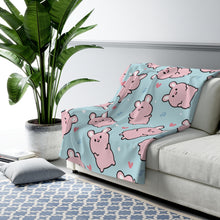 Load image into Gallery viewer, Cute Pink Rabbits Sherpa Fleece Blanket