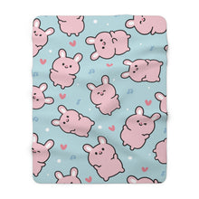 Load image into Gallery viewer, Cute Pink Rabbits Sherpa Fleece Blanket