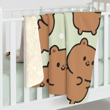 Load image into Gallery viewer, Cherries And Bears Sherpa Fleece Blanket