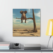 Load image into Gallery viewer, Elephant Sits On Tree Branch - Wrapped Canvas Art