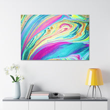 Load image into Gallery viewer, Rainbow Marble Swirls - Wrapped Canvas Art