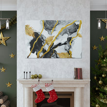 Load image into Gallery viewer, Gold Leaves And Lines - Wrapped Canvas Art