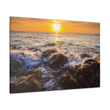 Load image into Gallery viewer, Waves Crashing On Rocks - Wrapped Canvas Art