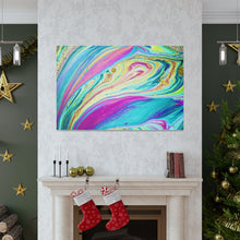 Load image into Gallery viewer, Rainbow Marble Swirls - Wrapped Canvas Art