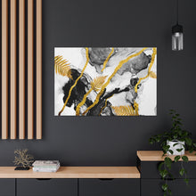 Load image into Gallery viewer, Gold Leaves And Lines - Wrapped Canvas Art