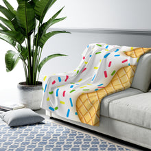 Load image into Gallery viewer, Ice Cream Cone - Sherpa Fleece Blanket