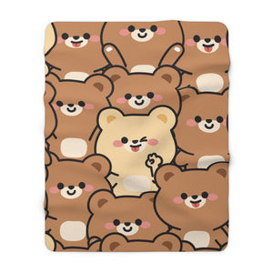 Bear Cuteness Sherpa Fleece Blanket