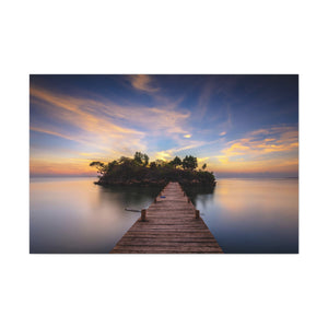 Island Sunset Wrapped Canvas Art