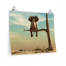 Load image into Gallery viewer, Elephant Sits On Tree Branch - Poster Art
