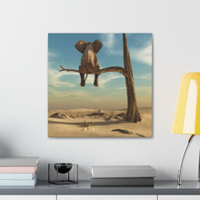 Load image into Gallery viewer, Elephant Sits On Tree Branch - Wrapped Canvas Art
