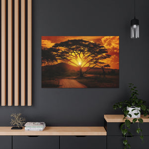 African Sunset - Wrapped Canvas Art