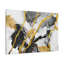 Load image into Gallery viewer, Gold Leaves And Lines - Wrapped Canvas Art
