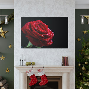 Bright Red Rose - Wrapped Canvas Art