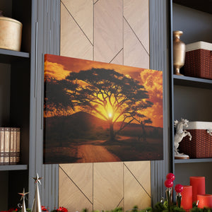 African Sunset - Wrapped Canvas Art